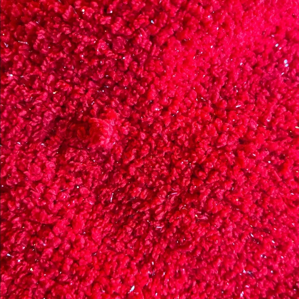 Red chenille with silver sparkles throw blanket 50”X 62” holiday decor christmas